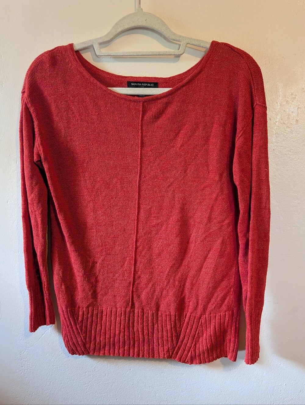 Banana Republic Coral-Red Scoop Neck Sweater Size XXS